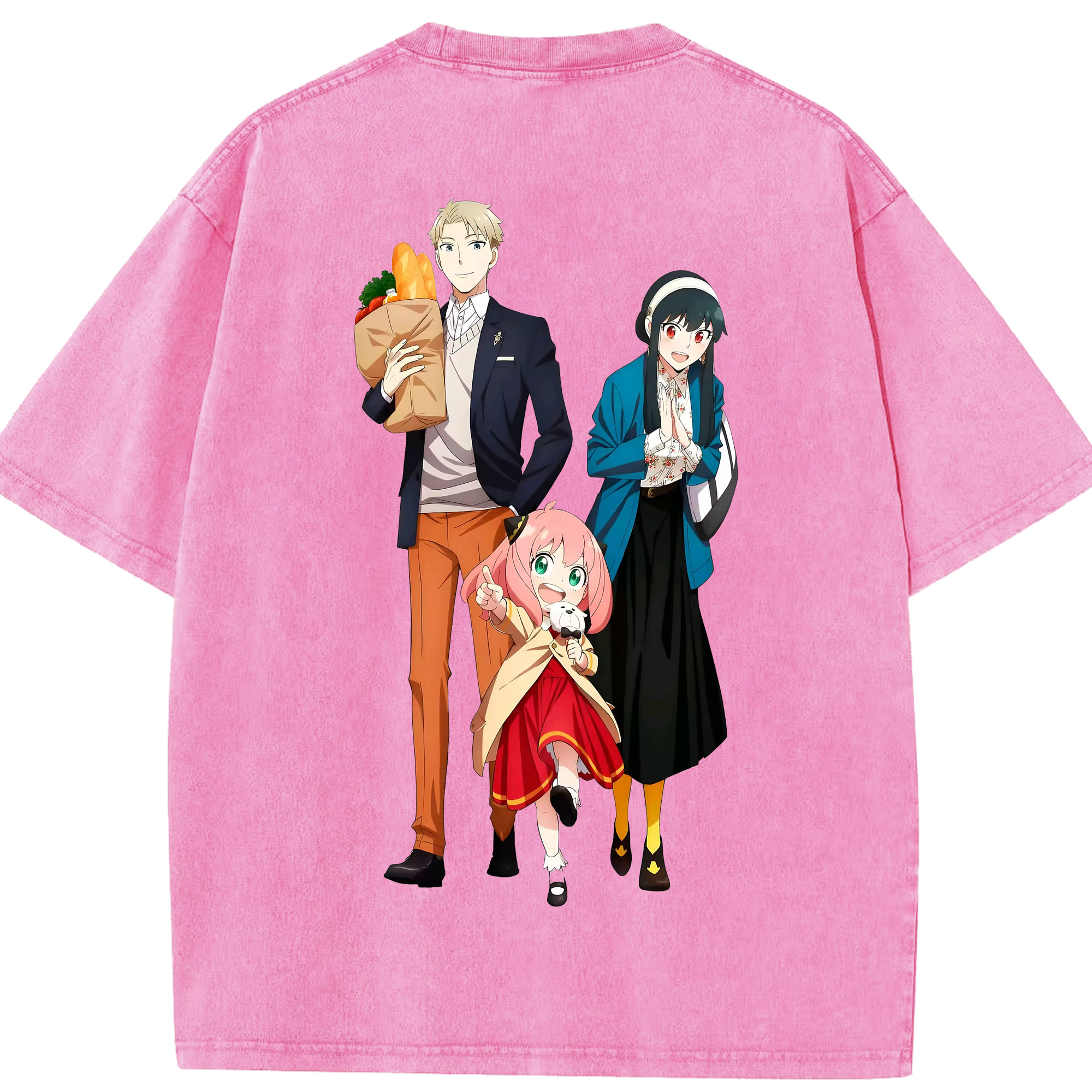 （画像用） SPY×FAMILY间谍家家酒 綿100% ヴィンテージ風 半袖Tシャツ（背面プリント）